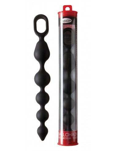 MALESATION Ballchain medium black - Kulki analne, koraliki analne - 1