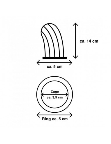 Mr. Cock Extreme Line Prison Cock Cage ring 50 mm - Dilatory penisa - 3