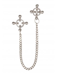 4 Point Nipple Press w Chain - Klamry i klipsy na sutki - 1