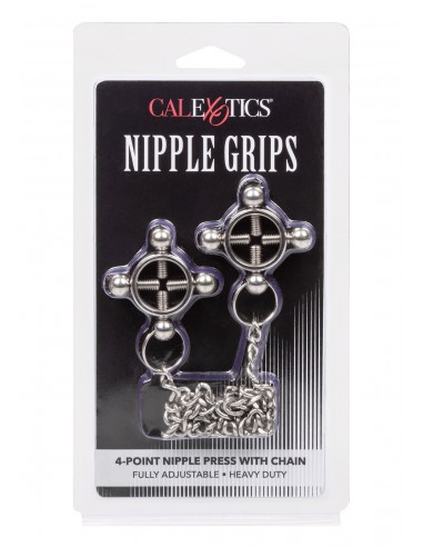 4 Point Nipple Press w Chain - Klamry i klipsy na sutki - 2