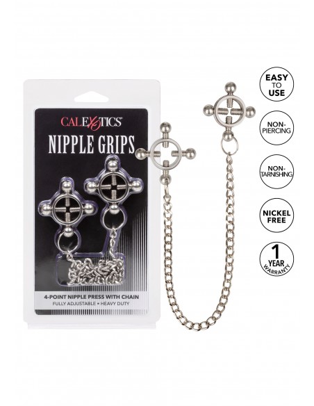 4 Point Nipple Press w Chain - Klamry i klipsy na sutki - 4