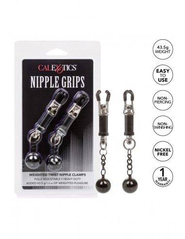 Weighted Twist Nipple Clamps - Klamry i klipsy na sutki - 4