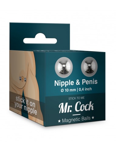 Magnetyczne kulki na penisa Mr.Cock Magnetic Balls 2 pieces - Pierścienie erekcyjne niewibrujące - 1