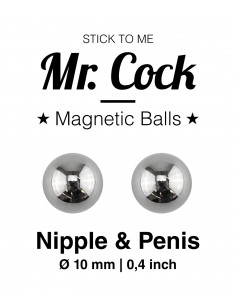 Magnetyczne kulki na penisa Mr.Cock Magnetic Balls 2 pieces - Pierścienie erekcyjne niewibrujące - 1 2