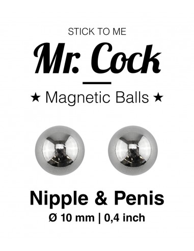 Magnetyczne kulki na penisa Mr.Cock Magnetic Balls 2 pieces - Pierścienie erekcyjne niewibrujące - 2