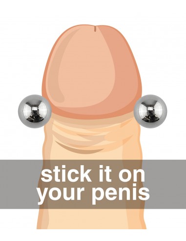 Magnetyczne kulki na penisa Mr.Cock Magnetic Balls 2 pieces - Pierścienie erekcyjne niewibrujące - 4