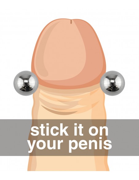 Magnetyczne kulki na penisa Mr.Cock Magnetic Balls 2 pieces - Pierścienie erekcyjne niewibrujące - 4