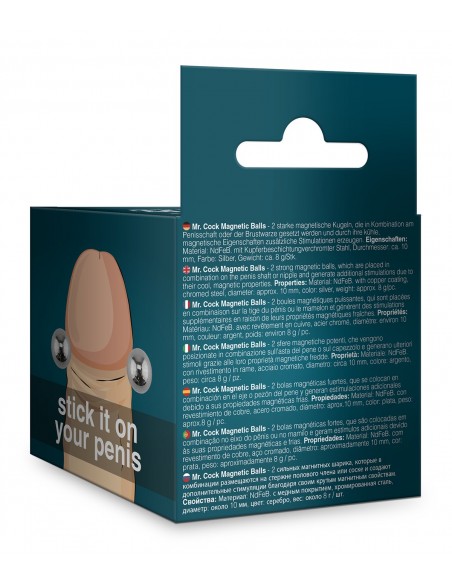 Magnetyczne kulki na penisa Mr.Cock Magnetic Balls 2 pieces - Pierścienie erekcyjne niewibrujące - 5