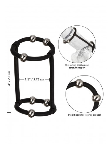 Beaded Silicone Enhancer Cage - Pierścienie erekcyjne niewibrujące - 3