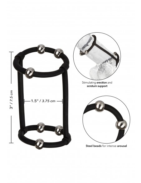 Beaded Silicone Enhancer Cage - Pierścienie erekcyjne niewibrujące - 3