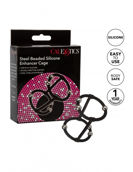 Beaded Silicone Enhancer Cage - Pierścienie erekcyjne niewibrujące - 4