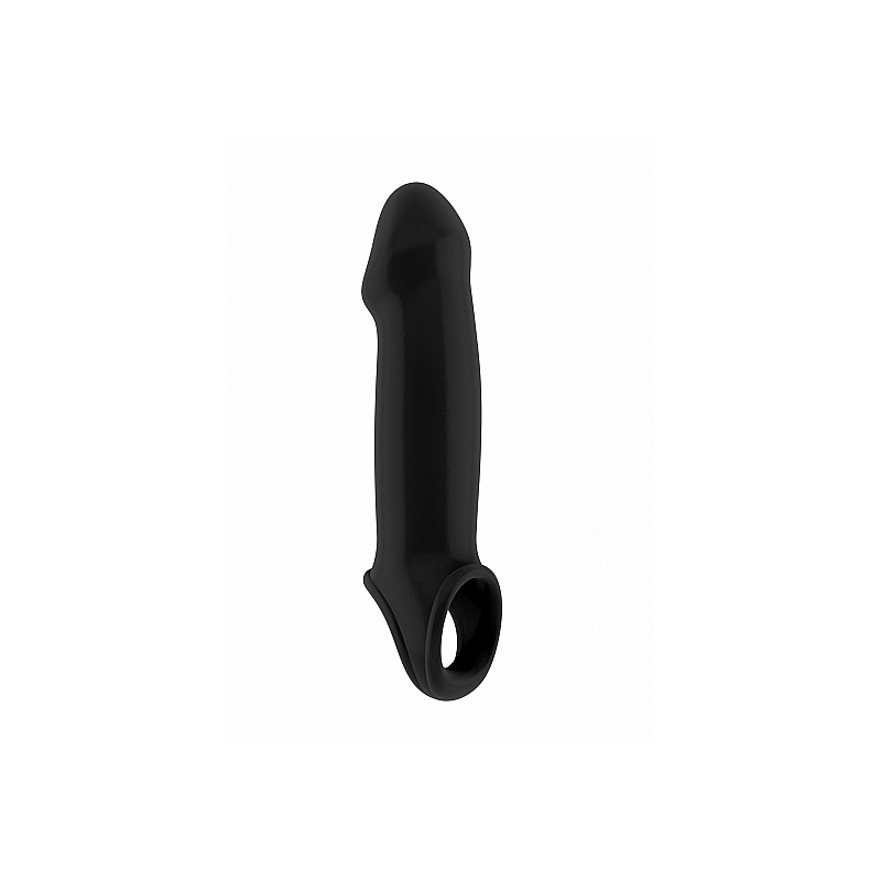 Przedłużka na penisa No.17 Black - miękki TPE, wydłużenie 35 mm, średnica zewnętrzna 5,5 cm - 1