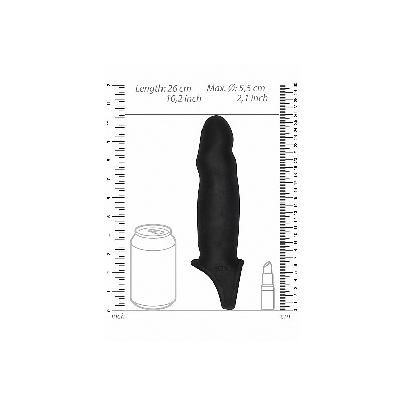 Przedłużka na penisa No.17 Black - miękki TPE, wydłużenie 35 mm, średnica zewnętrzna 5,5 cm - 4