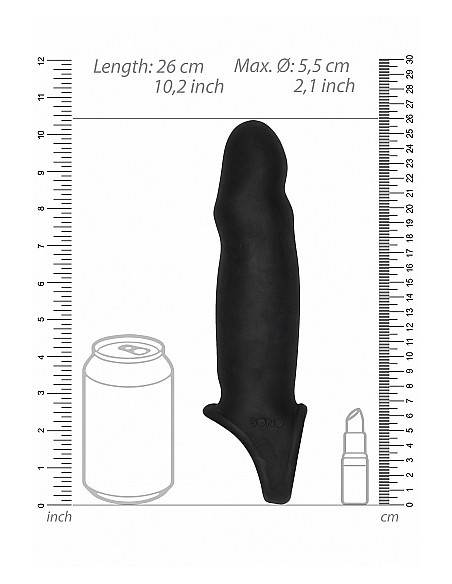No.17 - Dong Extension - Black - Przedłużki i nakładki na penisa - 4