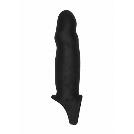 Przedłużka na penisa No.17 Black - miękki TPE, wydłużenie 35 mm, średnica zewnętrzna 5,5 cm - 6