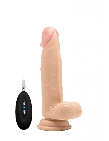 Wibrator Vibrating Realistic Cock - 8" - With Scrotum - Skin - Wibratory Realistyczne - 1