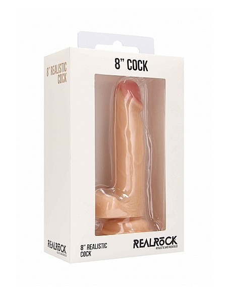 Realistic Cock - 8" - With Scrotum - Skin - Dilda realistyczne - 2