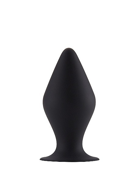 Butt Plug with Suction Cup - Small - Black - Korki analne silikonowe - 1