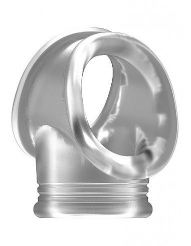 Pierścień erekcyjny No.48 - Cockring with Ball Strap - Translucent - Pierścienie erekcyjne niewibrujące - 1