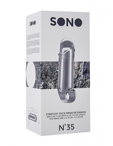 No.35 - Stretchy Thick Penis Extension - Translucent - Przedłużki i nakładki na penisa - 3