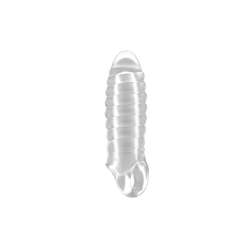 Nakładka na penisa No.36 - rozciągliwa tuleja TPE z paskiem na jądra, 15,2 cm wydłuża o ok. 2,5 cm i zwiększa obwód o 1 cm - 1