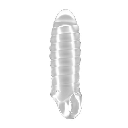 Nakładka na penisa No.36 - rozciągliwa tuleja TPE z paskiem na jądra, 15,2 cm wydłuża o ok. 2,5 cm i zwiększa obwód o 1 cm - 1