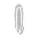 Nakładka na penisa No.36 - rozciągliwa tuleja TPE z paskiem na jądra, 15,2 cm wydłuża o ok. 2,5 cm i zwiększa obwód o 1 cm - 1