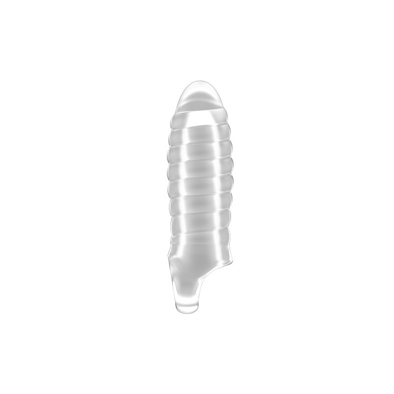 Nakładka na penisa No.36 - rozciągliwa tuleja TPE z paskiem na jądra, 15,2 cm wydłuża o ok. 2,5 cm i zwiększa obwód o 1 cm - 2