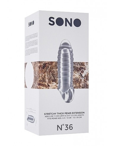 No.36 - Stretchy Thick Penis Extension - Translucent - Przedłużki i nakładki na penisa - 3