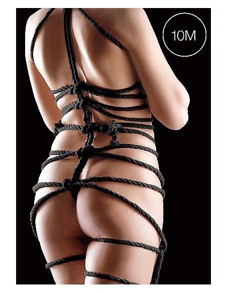 Lina BDSM Ouch! Japanese Rope 10 m Black - Liny, sznury BDSM - 1