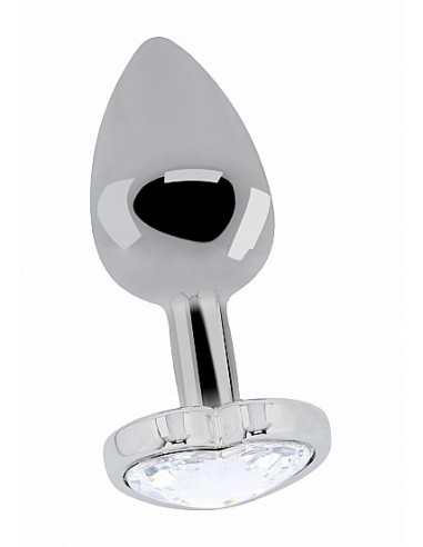 Love Heart Diamond Plug - 3.75 Inch - Silver - Korki analne stalowe - 1