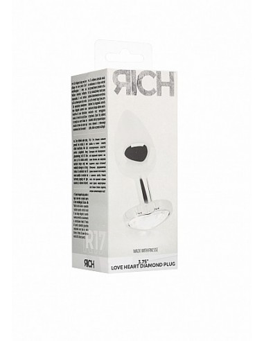 Love Heart Diamond Plug - 3.75 Inch - Silver - Korki analne stalowe - 2