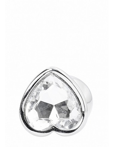 Love Heart Diamond Plug - 3.75 Inch - Silver - Korki analne stalowe - 3