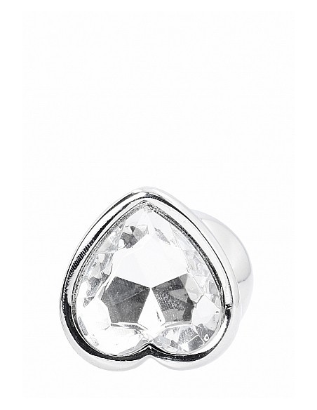 Love Heart Diamond Plug - 3.75 Inch - Silver - Korki analne stalowe - 3