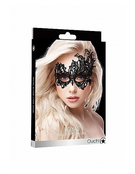 Royal Black Lace Mask - Black - Opaski i maski na oczy - 2