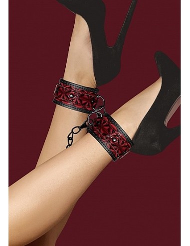 Luxury Ankle Cuffs - Burgundy - Kajdanki erotyczne - 1