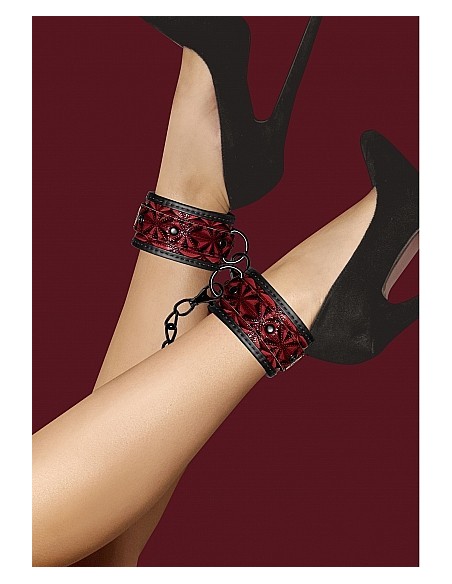Luxury Ankle Cuffs - Burgundy - Kajdanki erotyczne - 1