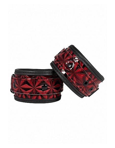 Luxury Ankle Cuffs - Burgundy - Kajdanki erotyczne - 2