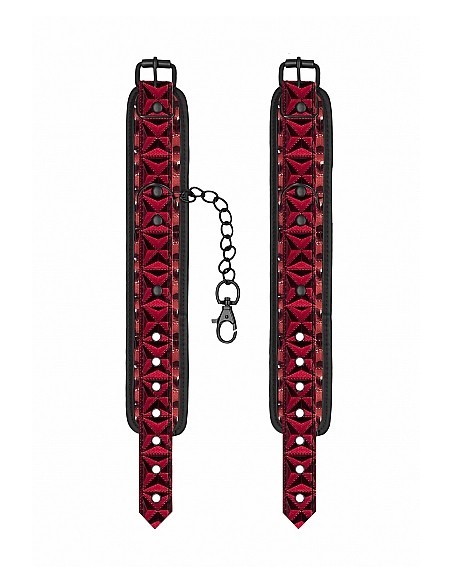 Luxury Ankle Cuffs - Burgundy - Kajdanki erotyczne - 6