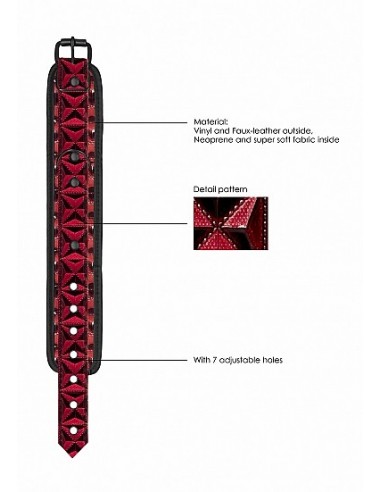 Luxury Ankle Cuffs - Burgundy - Kajdanki erotyczne - 8