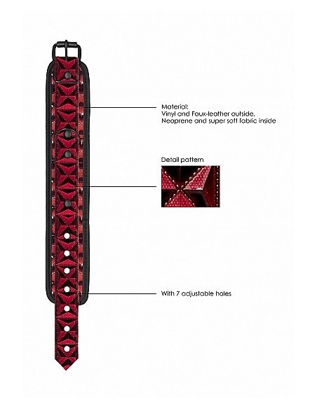 Luxury Ankle Cuffs - Burgundy - Kajdanki erotyczne - 8