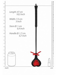 Ouch! Crop Black Heart With Red Lace - Large - Baty, pejcze i packi - 1 2