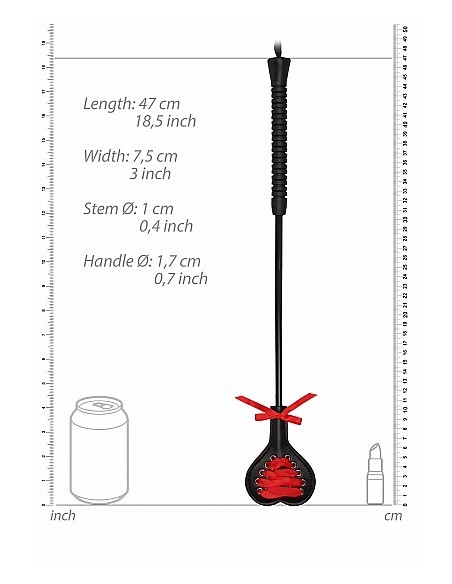 Ouch! Crop Black Heart With Red Lace - Large - Baty, pejcze i packi - 2