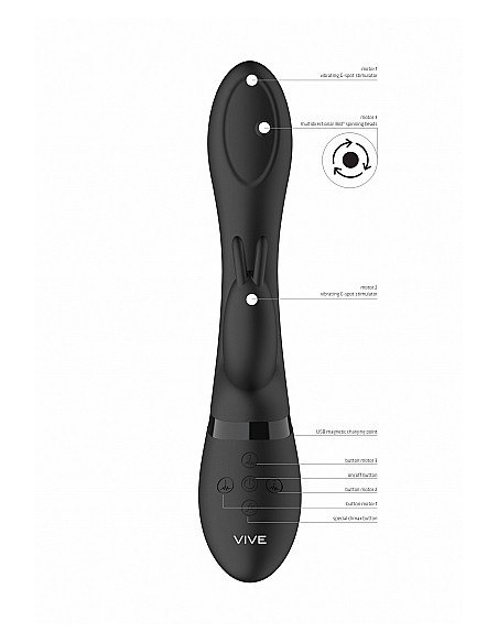 Wibrator Mira - Spinning G-Spot Rabbit - Black - Wibratory Króliczki - 2