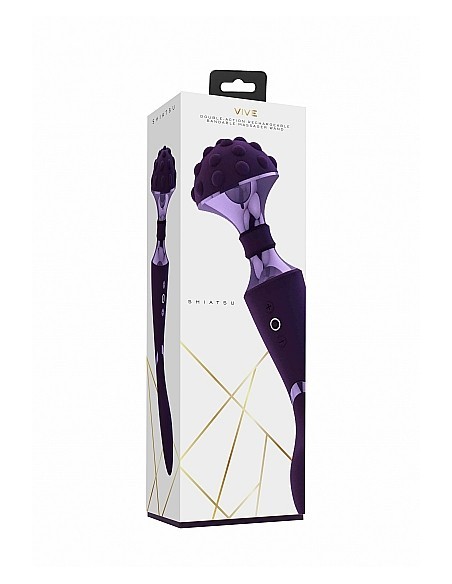 Stymulator- Shiatsu Bendable Massager Wand - Purple - WIBRATORY EKSKLUZYWNE - 2