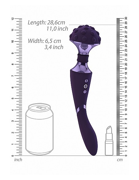 Stymulator- Shiatsu Bendable Massager Wand - Purple - WIBRATORY EKSKLUZYWNE - 4