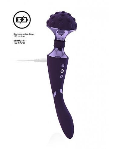 Stymulator- Shiatsu Bendable Massager Wand - Purple - WIBRATORY EKSKLUZYWNE - 6