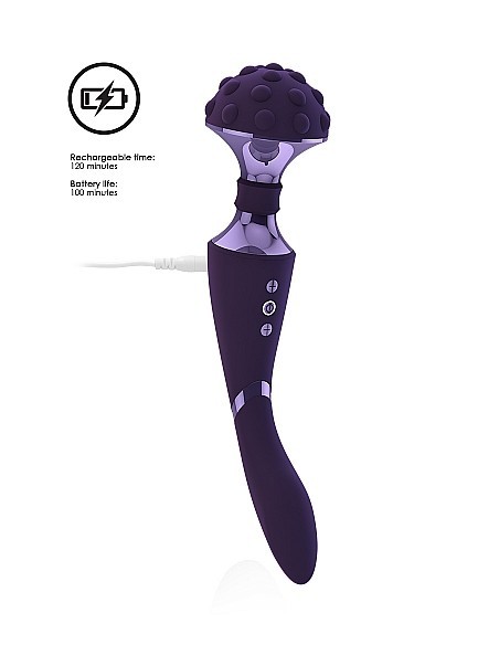 Stymulator- Shiatsu Bendable Massager Wand - Purple - WIBRATORY EKSKLUZYWNE - 6