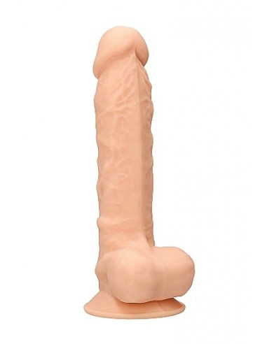 Silicone Dildo With Balls - 22,8 cm - Flesh - Dilda realistyczne - 1