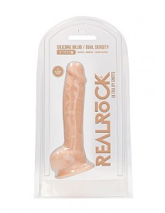 Silicone Dildo With Balls - 22,8 cm - Flesh - Dilda realistyczne - 1 2